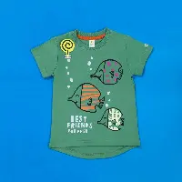  Best Friends Fish Sea Green Cotton Top for Kids Casual Summer Wear Bonbon Wholesale Pakistan