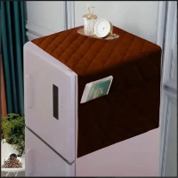  Cotton Quilted Fridge cover with Multi-Purpose Side Pockets