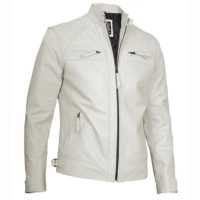  White Men Leather Jacket