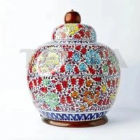  Ceramic Floral Round Table Lamp