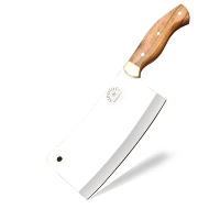  13″ Handmade Chef Cleaver – J2 Stainless Steel with Black Laminated Handle & Golden Bolster