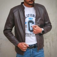  Genuine Leather Jacket Brown Black Chocolate