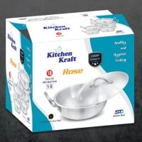  Kitchen Kraft Rose Metal Finish Wok Set 10 Pcs