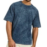  Latest Custom Design Acid Wash Men's T-Shirts 100% Cotton Floral Pattern Quick Dry Breathable Eco-