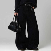  Men's Denim Pants Vintage Washing Wide Leg Loose Jeans