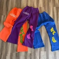  Custom Lightweight Embroidered Fleece Joggers Men's 100% Cotton Casual Eco-Friendly Breathable Elastic Waist Regular Fit Stacked
