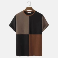  Men 100%cotton 240sm Luxury Quality Boxy Fit Custom Design Blank Mock Neck Premium Quality T Shirt Premium 100% Cotton Men's Short Sleeve Knitted T-shirt Printed Anti-wrinkle 180 Grams Tee For Winter Fashion