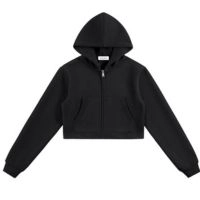  Cropped Zip Up Hoodie: Fleece Lounge Sweatshirt, Streetwear Jacket