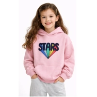  Celestial Bloom Pink Stars Statement Hoodie