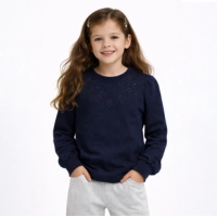  Midnight Noir Floral Embellished Luxe Sweatshirt