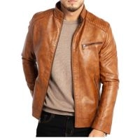  Best Quality Leather Jackets for Mens Zipper Jacket Stand Collar