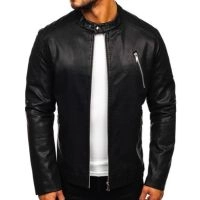  Men’s Black Leather Biker Jacket