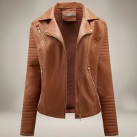  Breathable Women's Customizable Winter Genuine Leather Motorcycle Jacket Printed Anti-Wrinkle Faux Fur Lining Light Weight New