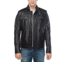  Stylish Men's Genuine Leather Jacket with Long Sleeve Latest Design High Quality Best Popular Style Men Leather Jacket