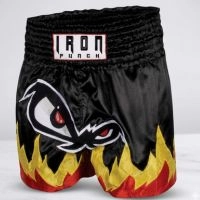  Quick Dry and Anti-Wrinkle Thai Shorts with Red Eye Flame Design Customizable OEM Service Eco-Friendly Features