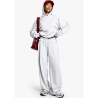  Women's Hooded Solid 2-Piece Tracksuit Set Casual Wide Leg Long Pants & Long Sleeve Shirt