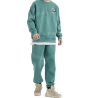  Winter Fashion Street Baggy Men's Sweatsuit Set with Hoodie Top and Jogger Bottom Regular Fit