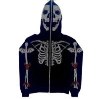  Urban Style Dragon Crystal Zip Hoodie