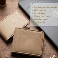  Handmade Premium Genuine Leather Candy Pattern Open Closure Fashion Short RFID Blocking Daily Use Slim Bi Fold for Men Stylish