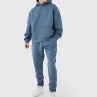  Two Piece Men Winter Tracksuit 100% Polyester Fabric Custom Printed Sublimation Gym Sportswear Set Quick Dry Breathable Athletic