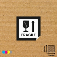  Fragile Ecommerce Sticker 2x2 Inches Black Shipping Warning Label Packaging Sticker Supplier Pakistan