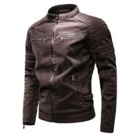  2024 Winter New Brand Casual Genuine Leather High Street Cow Skin Embroidery Waterproof Motor Biker Jackets for Men