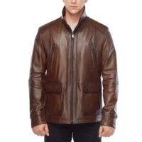  Wholesale Plus Size Leather Jacket Outdoor Use Leather Jacket Stand Collar Men Leather Jacket for sale