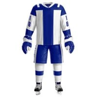  Premium Quality Factory Manufacture Ice Hockey Jersey And Pant Sets Wholesale Price Ice Hockey Uniform Wholesale Price Ice Hockey Uniform Customized Made Logo Casual Team Sports Sublimation Ice Hockey Uniform