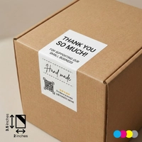  Custom Thank You PVC Stickers - Waterproof Packaging Decals Bulk Wholesale | Private Label Digital Label Expert