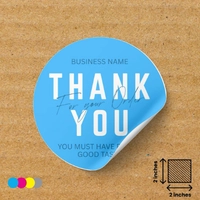  Thank You Sticker 2×2 - Premium Vinyl Thank You Decals Bulk Wholesale | Digital Label Expert