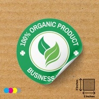  Organic Ecommerce Sticker 2×2 Inches Green - Premium Vinyl Bulk Wholesale | Digital Label Expert