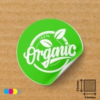  Organic Ecommerce Sticker 2×2 Inches Green - Premium Vinyl August 14th Decals Bulk Wholesale | Digital Label Expert
