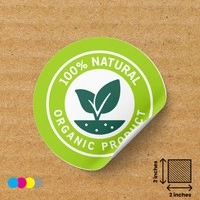  Organic Product Ecommerce Sticker 2×2 Inches - Premium Vinyl August 14th Decals Bulk Wholesale | Digital Label Expert
