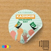  Kashmir Flag Stickers 2x2 Inch - Premium Vinyl Waterproof Decals Bulk Wholesale | Digital Label Expert