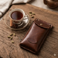  Handmade Leather Mobile Crossbody Case Phone Wallet Card Holder Cash Slots Multifuntional