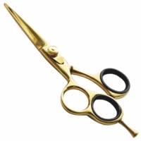  Salon Grade Titanium Gun Metal Gold Coated Hair Scissors 6 Inch 6.5 Inch Ergonomic Barber Shears for Smooth Cutting