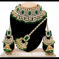  Wholesale Indian Jewelry Traditional Gold Plated Crystal Bridal Jewelry New Design Necklace Top Selling Jewelry Set for Women