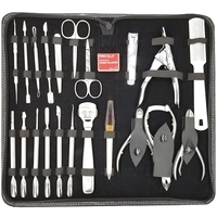  21 Piece Stainless Steel Pedicure Manicure Kit in Black Case High Quality in Wholesale Low Price