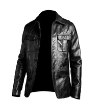  Handmade Men’s Stand Collar Leather Jacket - Premium Bulk Wholesale Custom MOQ 4 | Private Label AMK Group