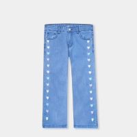  Girls' Embroidered Wide-Leg Jeans - Sapphire Blue Denim Bulk Wholesale MOQ 5 | Private Label Onion Outfits