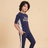  Premium Boys "Los Angeles" Navy & White Tracksuit Set | 100% Cotton Interlock