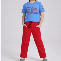  Kids Star 92 Athletic Co-Ord Set - Light Blue & Red Premium Summer Knitwear Bulk Wholesale MOQ 200 | Onion Outfits Lahore