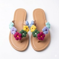  Handmade Crochet Flip-Flop Slippers - Artisanal Summer Footwear Bulk Wholesale | Private Label Craft Supplier Pakistan