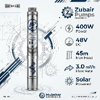  400W DC Solar Submersible Water Pump | 48V Bore Well Pump | 45m Head | 3.0 m³/h Flow Rate | Model 3PSC3.0-45-48-400-LV