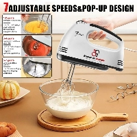  7-Speed Electric Hand Mixer – Portable Kitchen Egg Beater & Cream Whisk Machine for Baking, Cake, Cream & Dough Mixing