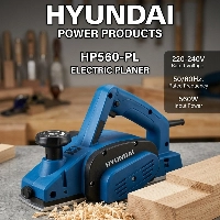  Hyundai 560W Electric Planer Model HP560-PL – Professional Wood Smoothing Tool, 82mm Planing Width with 0-1mm Depth Adjustment