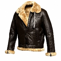  Men's Genuine Sheepskin Shearling Leather Jacket – Brown Winter Fur Lined Aviator Coat