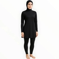  Women's Modest Swimwear Activewear Set Full Coverage Long Sleeve Tunic Leggings Hijab Friendly Quick Dry UV Protection Sportswear