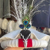  Chitrali Cap With Markhor and Feather | Markhor Cap | Pathan Cap | Peshawari Cap | Army Cap