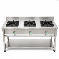  3 Burner Commercial Gas Stove Stainless Steel Cooking Range | Heavy Duty 18 Gauge Super Quality Non-Magnetic Stainless Steel 3 Burner Gas Stove for Restaurants, Hotels, Catering, Commercial Kitchens, Fast Food Businesses